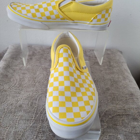 VANS Checkerboard Yellow Slip-On Sneakers – Kids 6.0 - Picture 6 of 11